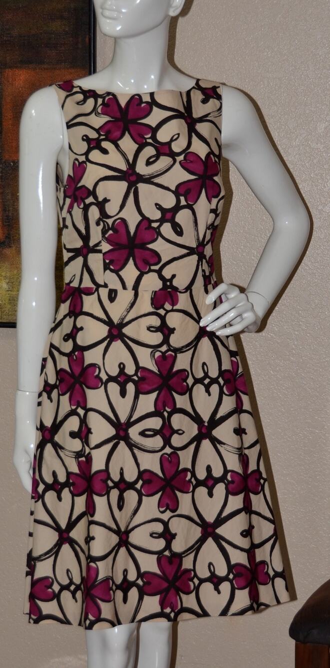 MOSCHINO Designer Cheap and Chic A-line Hearts Sleeveless Dress Size 8